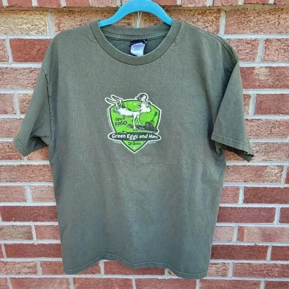 Vintage 2001 Dr. Suess Green Eggs and Ham T-Shirt Men's Size L Tennessee River - Picture 1 of 7